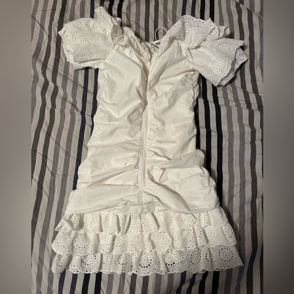 White Eyelet Ruffle Dress - Picture 4 of 8